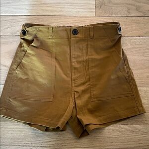 Wondery Outdoors Ocher High-Waisted Shorts with cinch-able waist belt